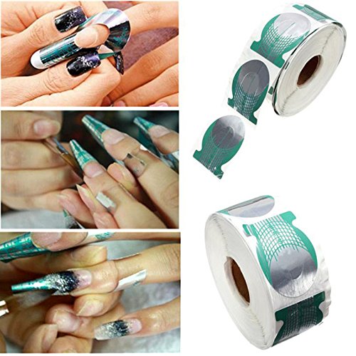 Yokilly Nail Forms for Acrylic Nails, 500PCS Nail Forms for Polygel Nail  Tips Guide, Nail Forms For Builder Gel, Nail Forms Roll for Salon Nail  Former Stickers with Numbers Marked for Nail